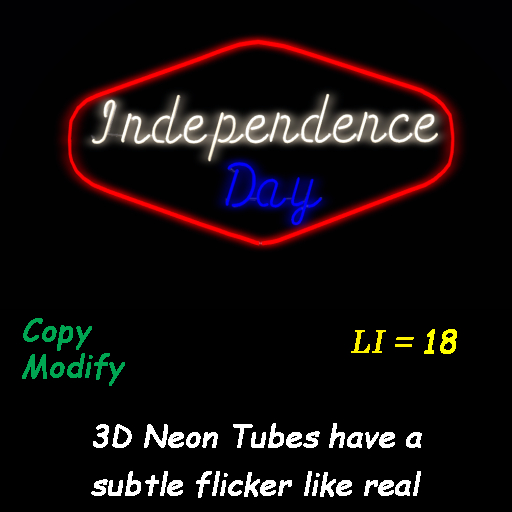 Independence Day 3D Neon w/frame - box