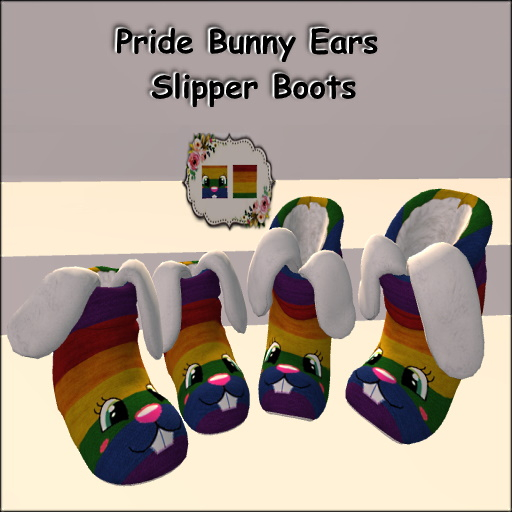 .::DM::. Pride Bunny Ears Slipper Boots  (add to unpack)