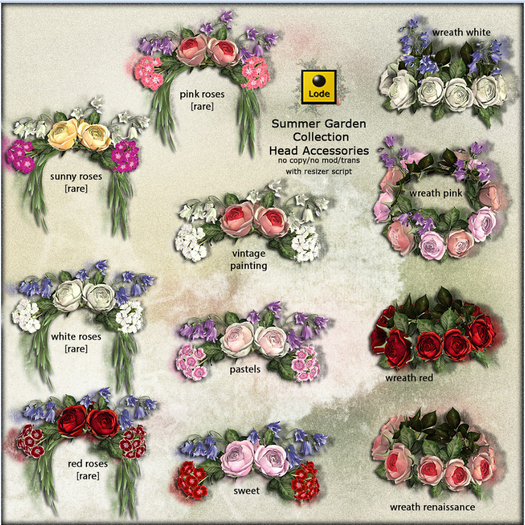 *LODE* Head Accessory - Summer Garden [red roses] RARE