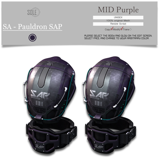 :::SOLE::: SA - Pauldron SAP (MID Purple)