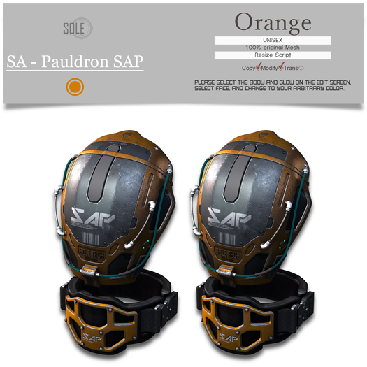 :::SOLE::: SA - Pauldron SAP (Orange)