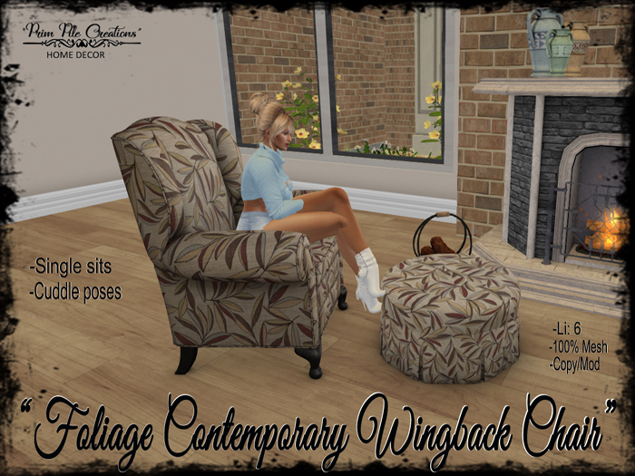 ~PPC~ Foliage Contemporary Wingback Chair BOXED