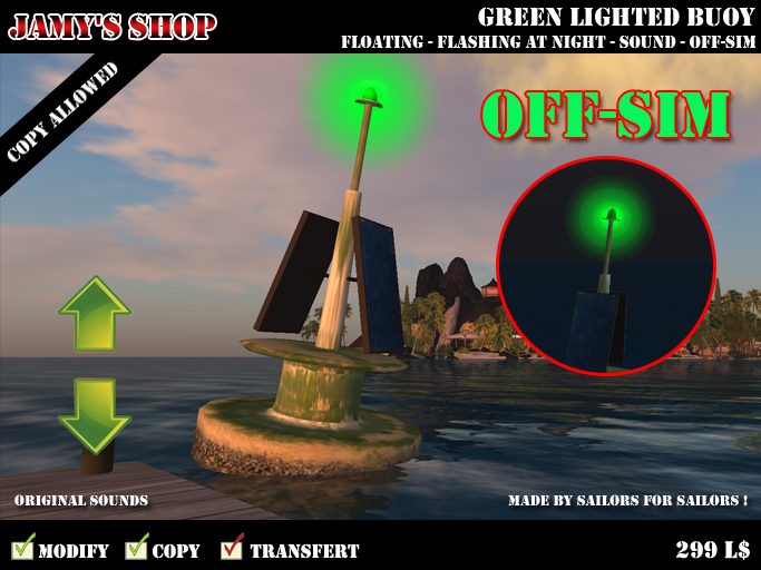 Green Buoy Floating & Fashing Light OFF-SIM