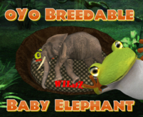 oYo Breedable Elephant Bundle: F Baby Green w/Brown WILD