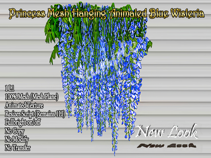 Princess Mesh Hanging Animated Blue Wisteria V3- Resizer/FB bx