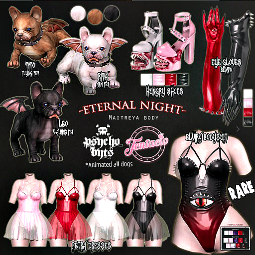 Tentacio & .{PSYCHO:Byts}. -Eternal Night- Eye gloves Red BOX