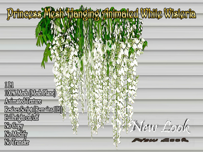 Princess Mesh Hanging Animated White Wisteria V3- Resizer/FB bx