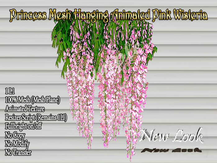 Princess Mesh Hanging Animated Pink Wisteria V3- Resizer/FB bx