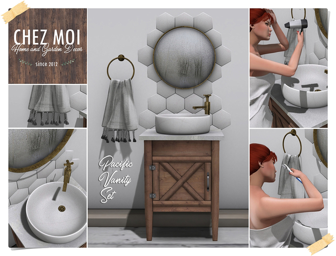 Pacific Cabinet&Sink Set ♥ CHEZ MOI