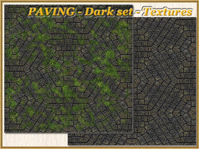 PAVING - Dark set - Textures (Full perm)