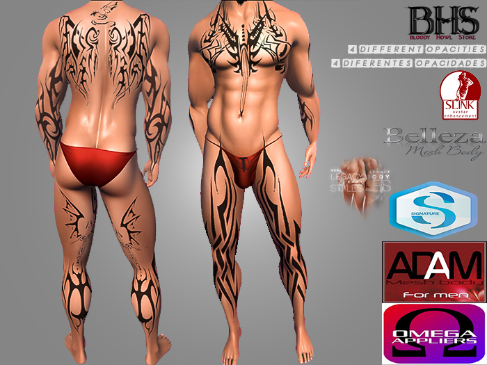 BHS Tribal Demon Full Tattoo
