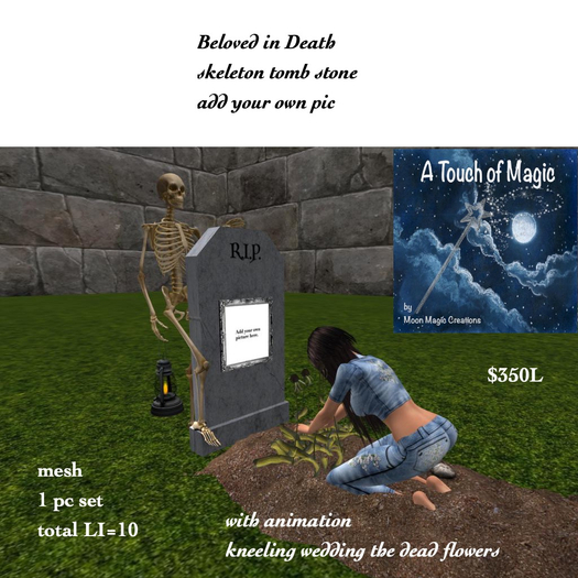 Beloved in death skelton tombstone-box