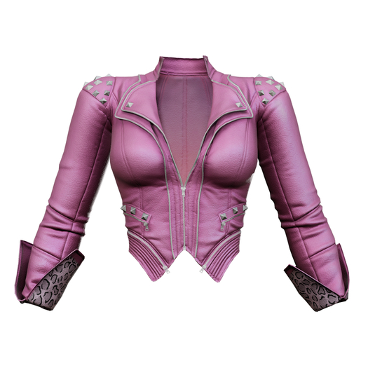 Wuzan - Leather Jacket - Pink