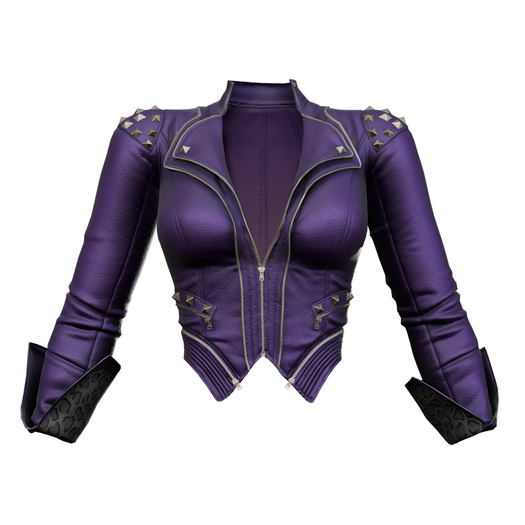 Wuzan - Leather Jacket - Purple