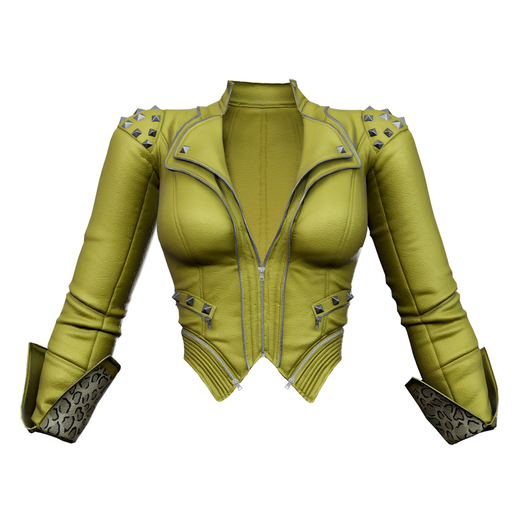 Wuzan - Leather Jacket - Yellow