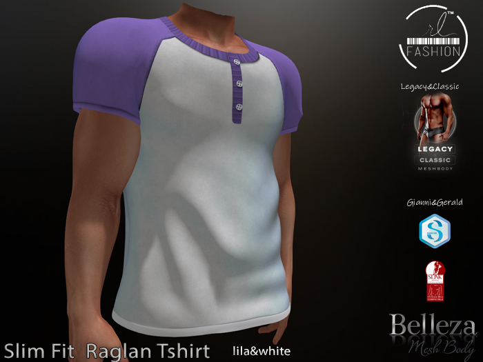 Slim Fit  Raglan Tshirt Lila&White