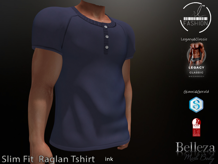 Slim Fit  Raglan Tshirt Ink