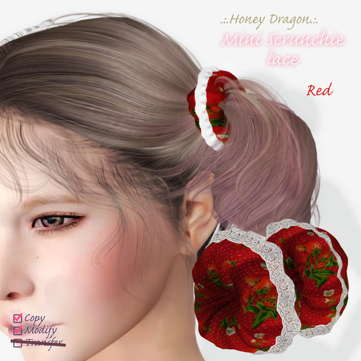 .:.H/D.:. mini scrunchie lace // red [20FAC4]