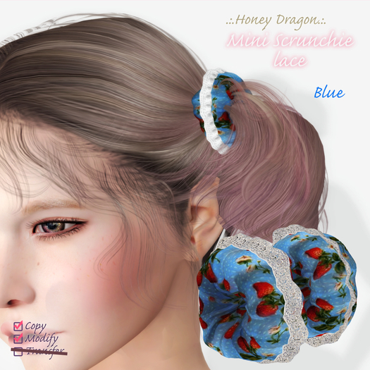 .:.H/D.:. mini scrunchie lace // blue [20FAC2]