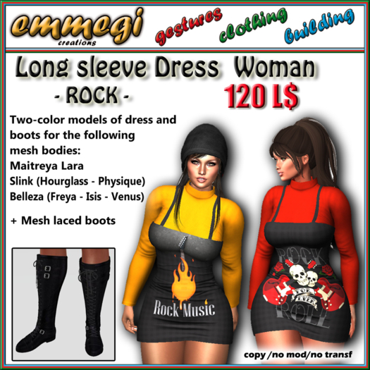 Fashon F - Long sleeve Dress - ROCK [emmegi]