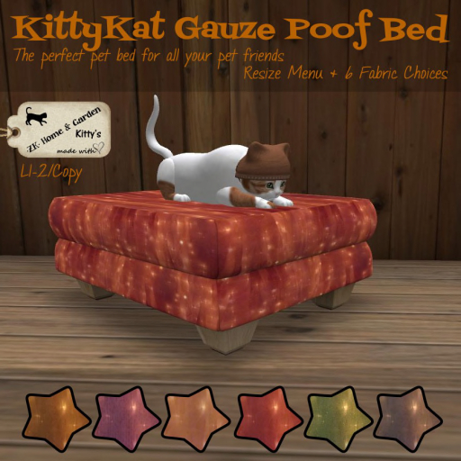 *ZK* KittyKat Gauze Poof Stool & Bed [Crate]