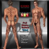 Karma - Male Full Body Tattoo TRIBAL