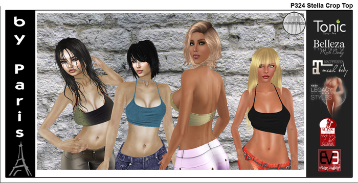 Stella Crop Top - Maitreya, Belleza, Tonic, Slink, Legacy