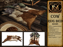 "Moon_Sha" Cow Rug Bed - Brown (Boxed)