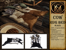 "Moon_Sha" Cow Rug Bed - Black (Boxed)