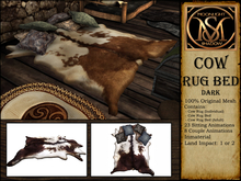 "Moon_Sha" Cow Rug Bed - Dark (Boxed)
