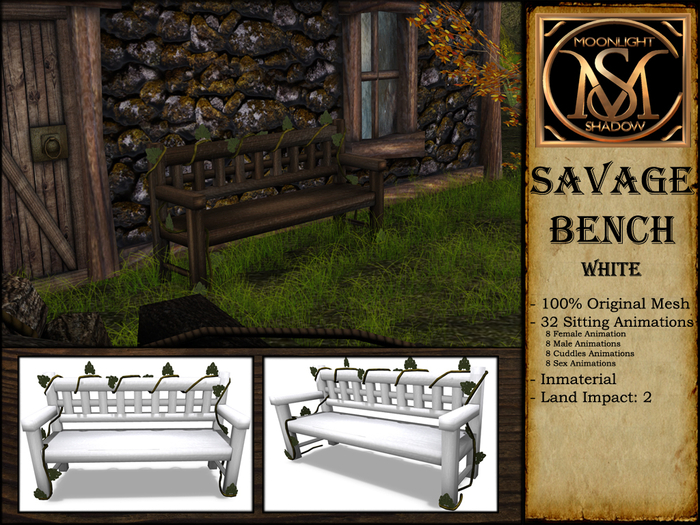 "Moon_Sha" Savage Bench - White (Boxed)