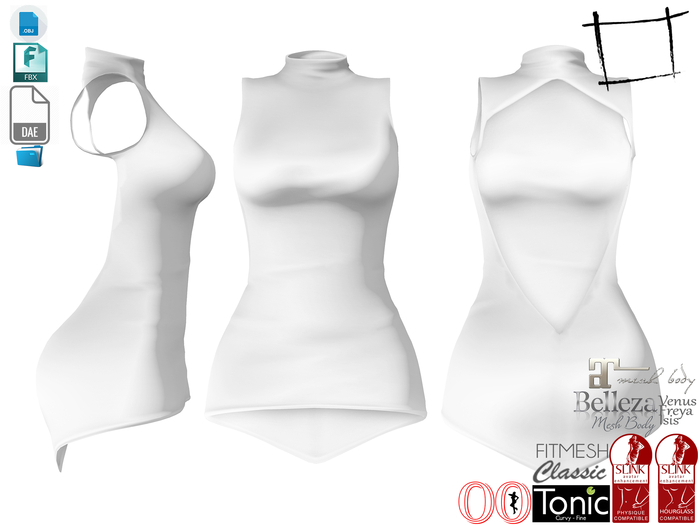 Dae Obj FBX For High Neck Sleeveless Backless Mini Dress Slink, Maitreya, Belleza, Tonic