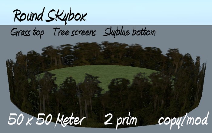 50m empty skybox with tree screen (2-prim)
