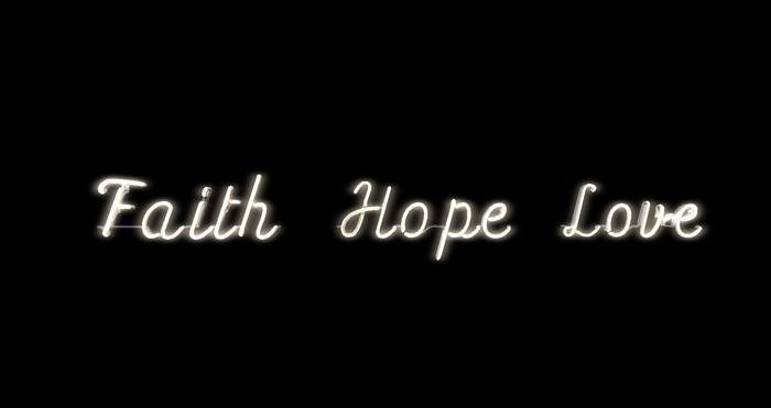 "Faith Hope Love" Neon Sign
