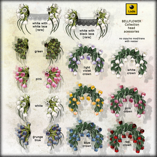 *LODE* Head Accessory - Bellflower Crown [red]