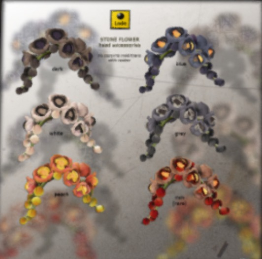 *LODE* Head Accessory - Stone Flower [white]