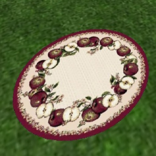 apple decor round rug