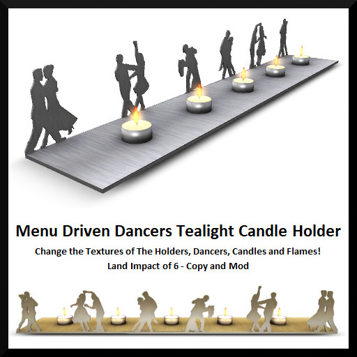 Menu Driven Dancers Tealight Candle Holder - Boxed
