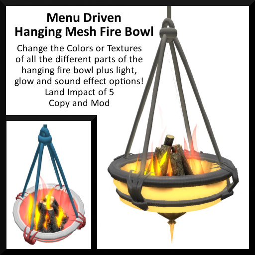 Menu Driven Hanging Mesh Fire Bowl - Boxed