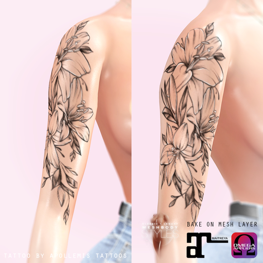 APOLLEMIS Tattoos - Shoulder Lilies