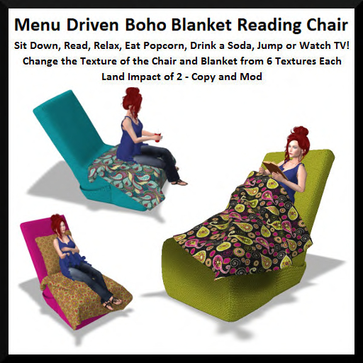 Menu Driven Boho Blanket Reading Chair - Boxed