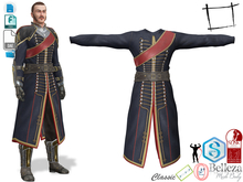 Dae Obj FBX Royal Aristocratic Decorated Long Coat Jacket Slink Male, Belleza Jake, Signature Gianni