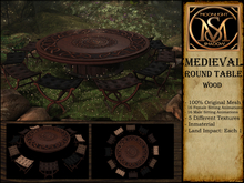 "Moon_Sha" Medieval Round Table - Wood (Boxed)