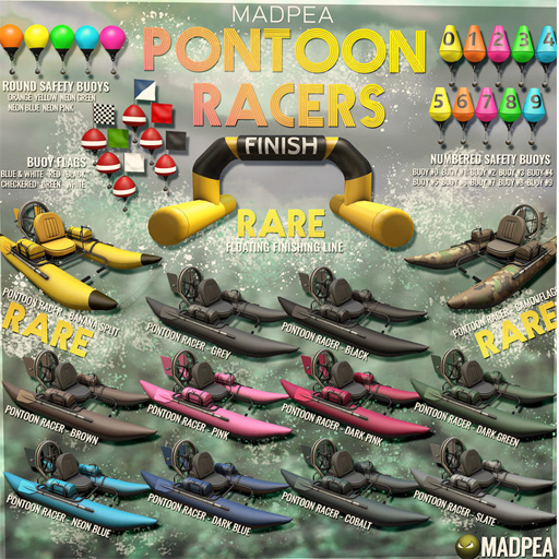 MadPea Pontoon Racers: Buoy Flag - Checkered