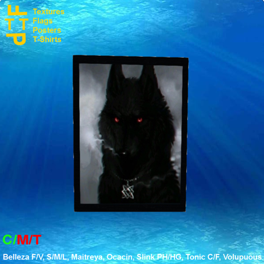 Picture frame black wolf collar