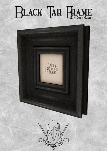 Blightcrow ~⛛~ Thick Square Picture Frame - Tar Black