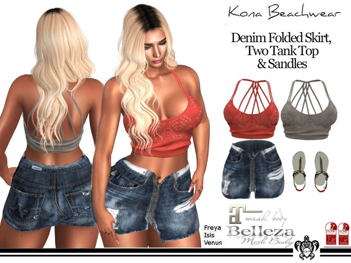 Kona Demin Folded Skirt Outfit