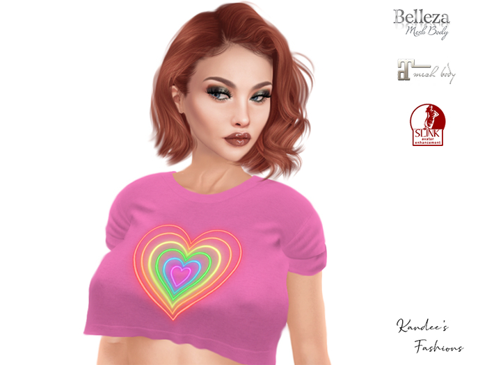 Pride Pink Heart Cropped Top