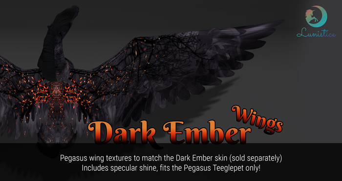 Lunistice: Dark Ember - Pegasus/Alicorn Teeglepet Wings