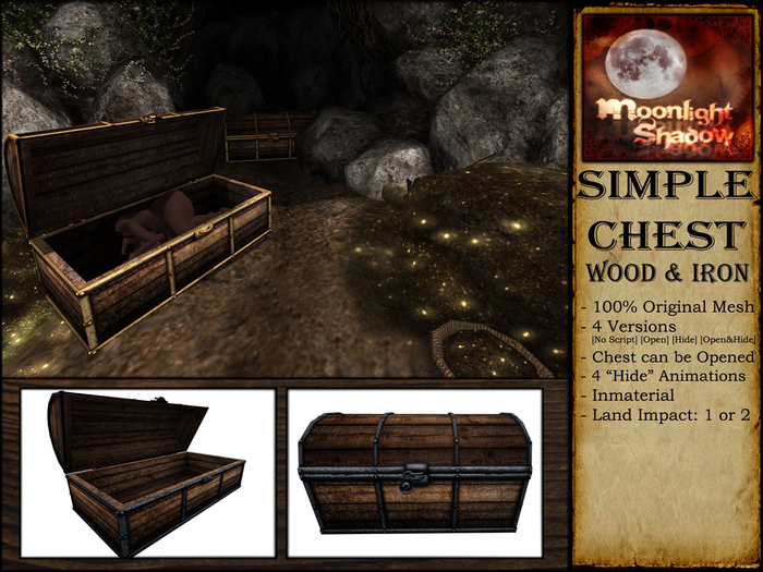 "Moon_Sha" Simple Chest - Wood & Iron (Boxed)